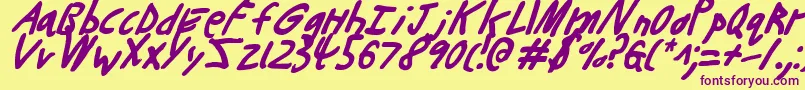 Buttonsi Font – Purple Fonts on Yellow Background