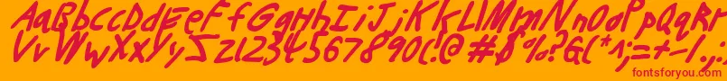 フォントButtonsi – オレンジの背景に赤い文字