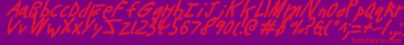 Buttonsi Font – Red Fonts on Purple Background