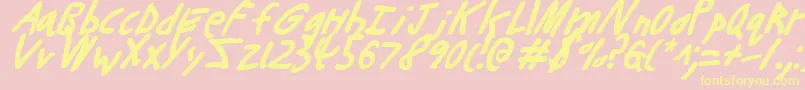 Buttonsi Font – Yellow Fonts on Pink Background