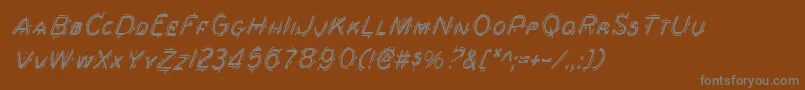 Berserkerci-Schriftart – Graue Schriften auf braunem Hintergrund