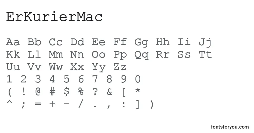 A fonte ErKurierMac – alfabeto, números, caracteres especiais