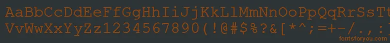 Fonte ErKurierMac – fontes marrons em um fundo preto