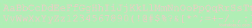 ErKurierMac Font – Pink Fonts on Green Background