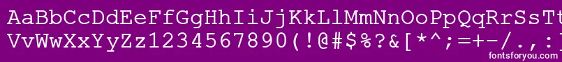 フォントErKurierMac – 紫の背景に白い文字