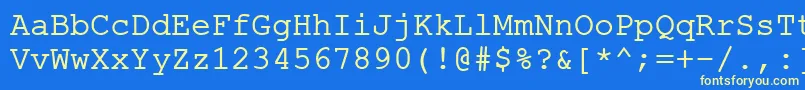 ErKurierMac Font – Yellow Fonts on Blue Background