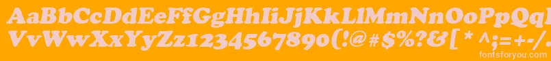 AgcrownstyleOblique Font – Pink Fonts on Orange Background