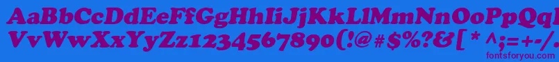 AgcrownstyleOblique Font – Purple Fonts on Blue Background