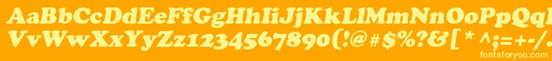 AgcrownstyleOblique Font – Yellow Fonts on Orange Background