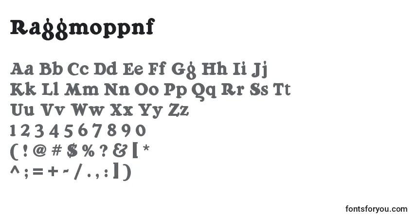 A fonte Raggmoppnf (65904) – alfabeto, números, caracteres especiais