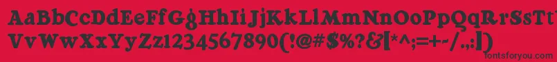 Raggmoppnf Font – Black Fonts on Red Background