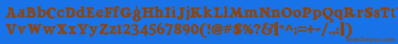 Raggmoppnf Font – Brown Fonts on Blue Background