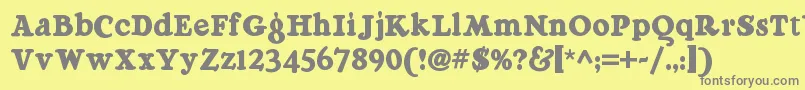 Raggmoppnf Font – Gray Fonts on Yellow Background