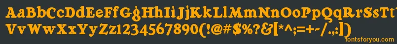 Raggmoppnf Font – Orange Fonts on Black Background