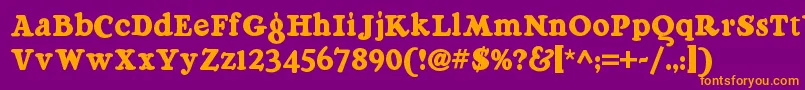 Raggmoppnf Font – Orange Fonts on Purple Background