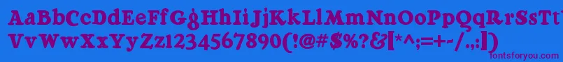 Raggmoppnf Font – Purple Fonts on Blue Background