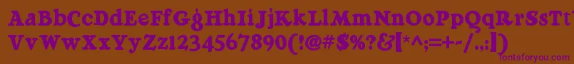 Raggmoppnf Font – Purple Fonts on Brown Background