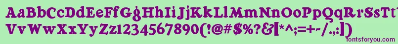 Raggmoppnf Font – Purple Fonts on Green Background