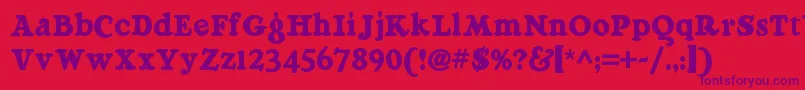 Raggmoppnf Font – Purple Fonts on Red Background