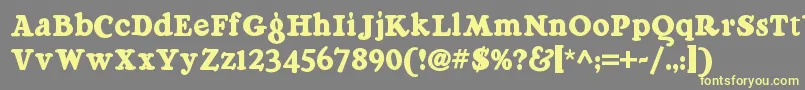 Raggmoppnf Font – Yellow Fonts on Gray Background
