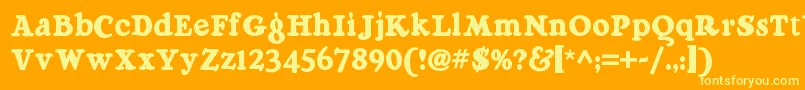 Raggmoppnf Font – Yellow Fonts on Orange Background
