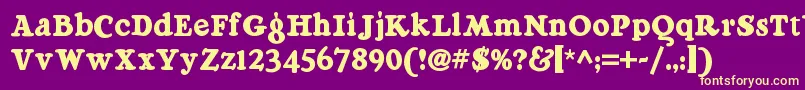 Raggmoppnf Font – Yellow Fonts on Purple Background