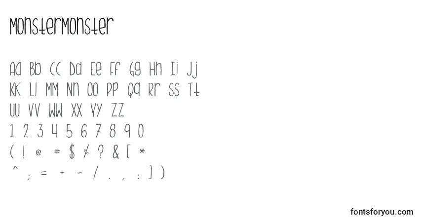 Шрифт Monstermonster – алфавит, цифры, специальные символы