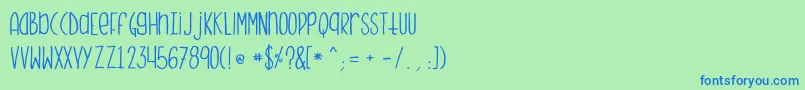 フォントMonstermonster – 青い文字は緑の背景です。