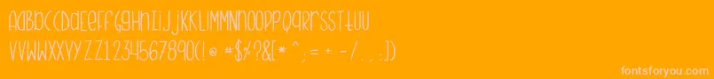 Monstermonster-Schriftart – Rosa Schriften auf orangefarbenem Hintergrund