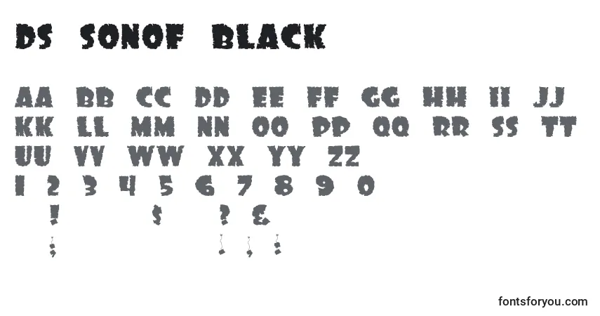 A fonte Ds Sonof Black – alfabeto, números, caracteres especiais