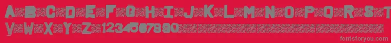 Fridgeletters Font – Gray Fonts on Red Background