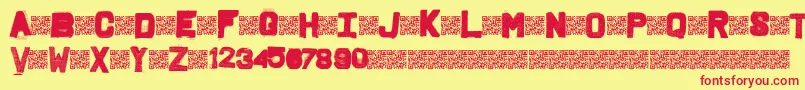 Fridgeletters Font – Red Fonts on Yellow Background