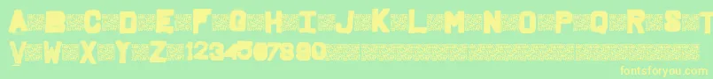Fridgeletters Font – Yellow Fonts on Green Background