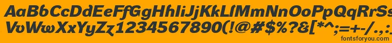 Fonte DynagroteskdxeBolditalic – fontes pretas em um fundo laranja