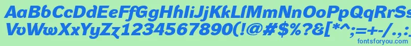 Шрифт DynagroteskdxeBolditalic – синие шрифты на зелёном фоне