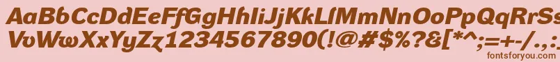 DynagroteskdxeBolditalic-Schriftart – Braune Schriften auf rosa Hintergrund