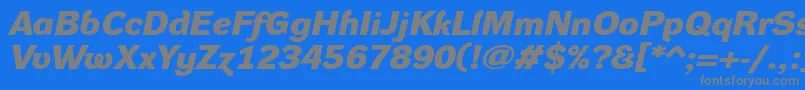 DynagroteskdxeBolditalic Font – Gray Fonts on Blue Background