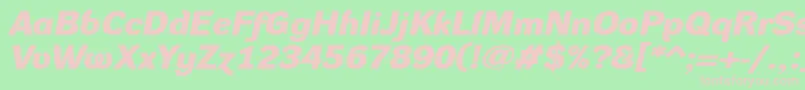 DynagroteskdxeBolditalic Font – Pink Fonts on Green Background