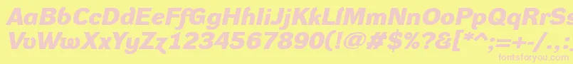 DynagroteskdxeBolditalic Font – Pink Fonts on Yellow Background