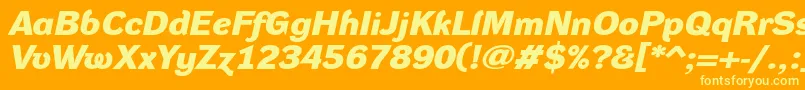 フォントDynagroteskdxeBolditalic – オレンジの背景に黄色の文字