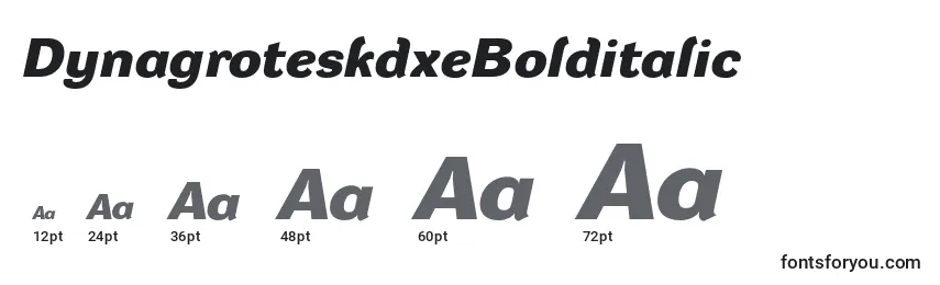 DynagroteskdxeBolditalic Font Sizes
