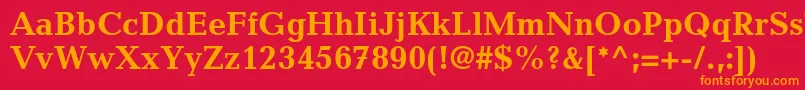 フォントCandidastdBold – 赤い背景にオレンジの文字