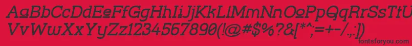 StreetCornerSlabUpperObl Font – Black Fonts on Red Background