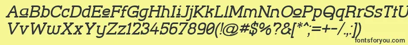 StreetCornerSlabUpperObl Font – Black Fonts on Yellow Background