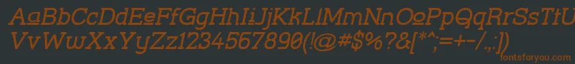 Шрифт StreetCornerSlabUpperObl – коричневые шрифты на чёрном фоне
