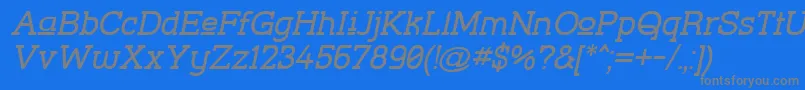 StreetCornerSlabUpperObl Font – Gray Fonts on Blue Background