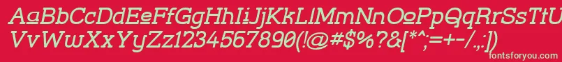 StreetCornerSlabUpperObl Font – Green Fonts on Red Background