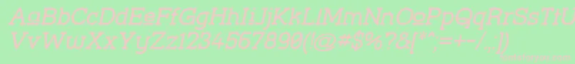 StreetCornerSlabUpperObl Font – Pink Fonts on Green Background
