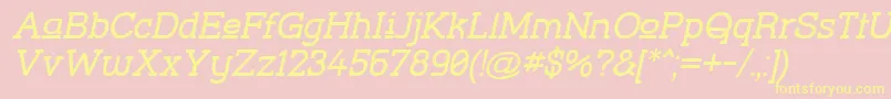 StreetCornerSlabUpperObl Font – Yellow Fonts on Pink Background