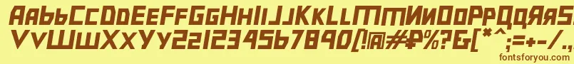 Bolshevikobl Font – Brown Fonts on Yellow Background